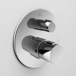 Ideal Standard Ceratherm T100 Chrome Built-In Thermostatic 1 Outlet Round Shower Mixer + Easybox -Ideal Standard Shop A5813AA A1000NU D3 460