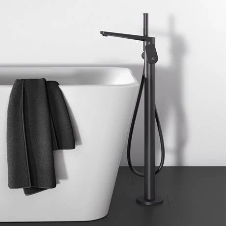 Ideal Standard Silk Black Tonic II Freestanding Bath Shower Mixer 5 Ideal Standard Silk Black Tonic II Freestanding Bath Shower Mixer - Image 3