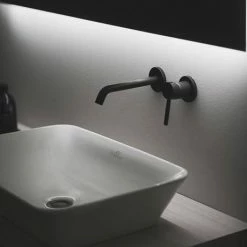 Ideal Standard Silk Black Ceraline Wall Mounted Basin Mixer -Ideal Standard Shop A6938XG D2 460