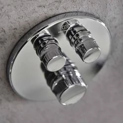 Ideal Standard Ceratherm Navigo Chrome Built-In Thermostatic 2 Outlet Round Shower Mixer + Easybox -Ideal Standard Shop A7296AA A1000NU D2 460