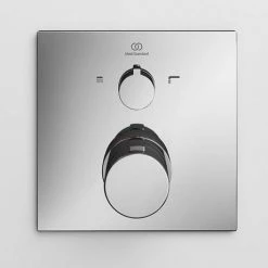 Ideal Standard Ceratherm T100 Chrome Built-In Thermostatic 2 Outlet Square Shower Mixer + Easybox -Ideal Standard Shop A7522AA A1000NU D3 460