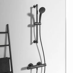 Ideal Standard Silk Black Ceratherm T25 Exposed Thermostatic Shower System - A7569XG -Ideal Standard Shop A7569XG D1 460