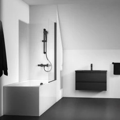 Ideal Standard Silk Black Ceratherm T25 Exposed Thermostatic Shower System - A7569XG -Ideal Standard Shop A7569XG D2 460