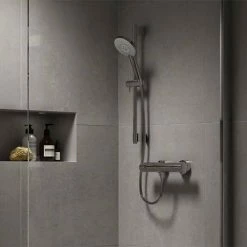 Ideal Standard Idealrain Evo Jet 600mm Shower Slider Rail With 125mm 3 Function Round Handspray - B1761AA -Ideal Standard Shop B1761AA D2 460