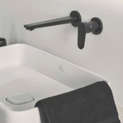 Ideal Standard Silk Black Cerafine O Wall Mounted Basin Mixer -Ideal Standard Shop BD133XG D3 460