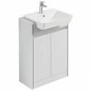 Ideal Standard Connect Air 600mm Floor Standing 2 Door Vanity Unit - Gloss White/Matt White -Ideal Standard Shop CA60FSGWMW P