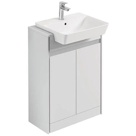 Ideal Standard Connect Air 600mm Floor Standing 2 Door Vanity Unit - Gloss White/Matt White 3 Ideal Standard Connect Air 600mm Floor Standing 2 Door Vanity Unit - Gloss White/Matt White