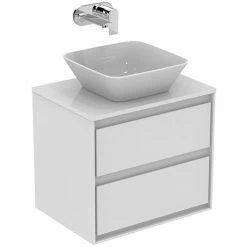 Ideal Standard Connect Air Wall Hung Countertop Vanity Unit - White - 600mm With 2 Drawers