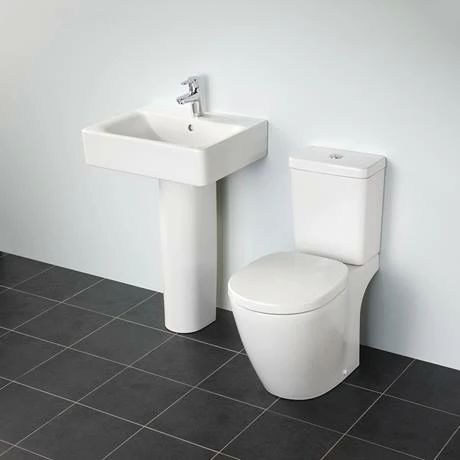 Ideal Standard Connect Cube 1TH Basin + Pedestal 4 Ideal Standard Connect Cube 1TH Basin + Pedestal - Image 2