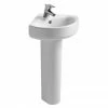 Ideal Standard Connect Arc 45cm 1TH Corner Handrinse Basin + Pedestal -Ideal Standard Shop CONA CRN 1TH P