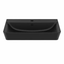 Ideal Standard Connect Air Cube Silk Black 600mm Wall Mounted / Vanity Basin - E0298V3 -Ideal Standard Shop E0298V3.ai2 460