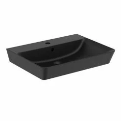 Ideal Standard Connect Air Cube Silk Black 600mm Wall Mounted / Vanity Basin - E0298V3 -Ideal Standard Shop E0298V3.ai6 460