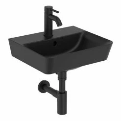 Ideal Standard Connect Air Cube Silk Black 400mm Wall Mounted / Vanity Basin - E0307V3 11 Ideal Standard Connect Air Cube Silk Black 400mm Wall Mounted / Vanity Basin - E0307V3 -Ideal Standard Shop E0307V3.ai2 460