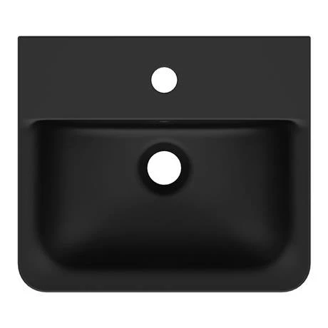Ideal Standard Connect Air Cube Silk Black 400mm Wall Mounted / Vanity Basin - E0307V3 6 Ideal Standard Connect Air Cube Silk Black 400mm Wall Mounted / Vanity Basin - E0307V3 - Image 4