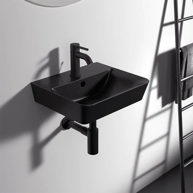 Ideal Standard Connect Air Cube Silk Black 400mm Wall Mounted / Vanity Basin - E0307V3 3 Ideal Standard Connect Air Cube Silk Black 400mm Wall Mounted / Vanity Basin - E0307V3