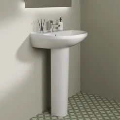 Ideal Standard Eurovit+ 550mm 1 Tap Hole Basin + Pedestal