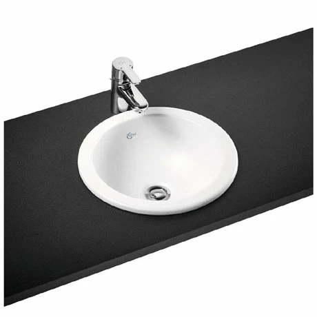 Ideal Standard Connect Sphere 38cm 0TH Inset Countertop Basin 3 Ideal Standard Connect Sphere 38cm 0TH Inset Countertop Basin