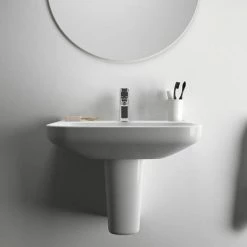 Ideal Standard I.Life A 1TH Washbasin + Semi Pedestal 12 Ideal Standard I.Life A 1TH Washbasin + Semi Pedestal -Ideal Standard Shop ISILA55SP D4 460