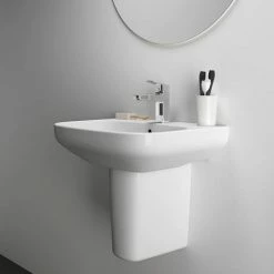 Ideal Standard I.Life A 1TH Washbasin + Semi Pedestal 13 Ideal Standard I.Life A 1TH Washbasin + Semi Pedestal -Ideal Standard Shop ISILA55SP D5 460