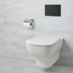 Ideal Standard Studio Echo Toilet + Concealed WC Cistern With Wall Hung Frame (Black Flush Plate)
