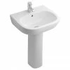 Ideal Standard Jasper Morrison 55cm 1TH Basin & Pedestal 1 Ideal Standard Jasper Morrison 55cm 1TH Basin & Pedestal -Ideal Standard Shop JAS 55 F P