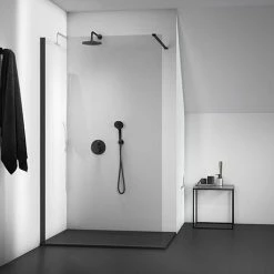 Ideal Standard Connect 2 Silk Black 1200mm Wetroom Panel + Straight Bracing Bracket