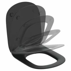 Ideal Standard Tesi Silk Black Soft Close Thin Toilet Seat & Cover