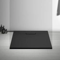 Ideal Standard Silk Black Ultraflat New Square Shower Tray + Waste -Ideal Standard Shop T4466V3 D3 460