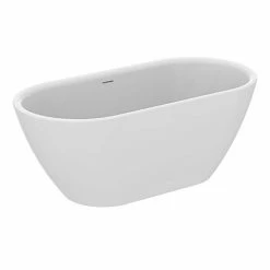 Ideal Standard Adapto 1550 X 750mm Oval Freestanding Double Ended Bath With Clicker Waste - T465901