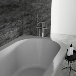 Ideal Standard Adapto 1800 X 800mm D-Shape Freestanding Bath With Clicker Waste - T466001 -Ideal Standard Shop T466001 D2 460