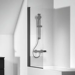 Ideal Standard Silk Black Connect 2 Angle Bath Screen - T9923V3