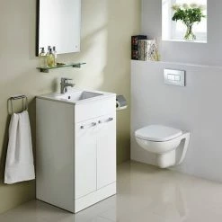 Ideal Standard Tempo 500mm Gloss White Vanity Unit - Floor Standing 2 Door Unit -Ideal Standard Shop TEM50FSGW D2 460