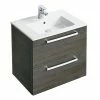 Ideal Standard Tempo 500mm Sandy Grey 2 Drawer Wall Hung Vanity Unit -Ideal Standard Shop TEM50WHSG P