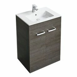Ideal Standard Tempo 600mm Sandy Grey Vanity Unit - Floor Standing 2 Door Unit