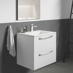 Ideal Standard Tempo 600mm Gloss White 2 Drawer Wall Hung Vanity Unit -Ideal Standard Shop TEM60WHGW D5 460