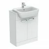 Ideal Standard Tempo 650mm Gloss White Vanity Unit - Floor Standing 2 Door Unit -Ideal Standard Shop TEM65FSGW P