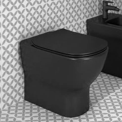 Ideal Standard Tesi Silk Black AquaBlade Back To Wall WC + Soft Close Seat -Ideal Standard Shop TESB BTW SC D2 460
