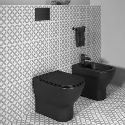 Ideal Standard Tesi Silk Black AquaBlade Back To Wall WC + Soft Close Seat -Ideal Standard Shop TESB BTW SC D4 460