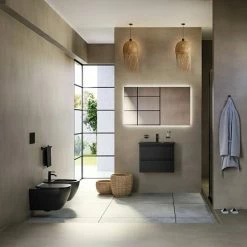 Ideal Standard Tesi Silk Black 600mm 2-Drawer Wall Hung Vanity Unit -Ideal Standard Shop TSSB60VAN D3 460