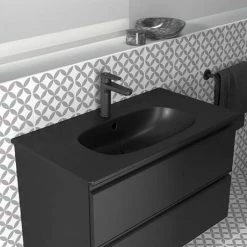 Ideal Standard Tesi Silk Black 800mm 2-Drawer Wall Hung Vanity Unit 10 Ideal Standard Tesi Silk Black 800mm 2-Drawer Wall Hung Vanity Unit -Ideal Standard Shop TSSB80VAN D2 460