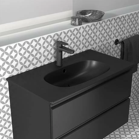 Ideal Standard Tesi Silk Black 800mm 2-Drawer Wall Hung Vanity Unit 5 Ideal Standard Tesi Silk Black 800mm 2-Drawer Wall Hung Vanity Unit - Image 3