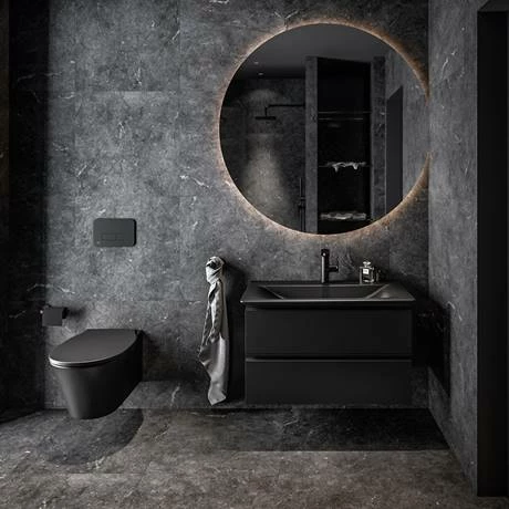 Ideal Standard Tesi Silk Black 800mm 2-Drawer Wall Hung Vanity Unit 6 Ideal Standard Tesi Silk Black 800mm 2-Drawer Wall Hung Vanity Unit - Image 4